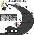 10x20 Pop Up Canopy Tent, Heavy Duty Canopy(Black with 6 Sidewalls), alternate view 5