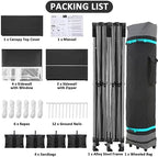 10x20 Pop Up Canopy Tent, Heavy Duty Canopy(Black with 6 Sidewalls), alternate view 6
