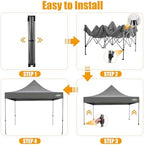 10x20 Pop Up Canopy Tent, Heavy Duty Canopy(Gray White No Sidewall), alternate view 6