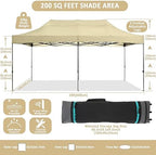 10x20 Pop Up Canopy Tent, Heavy Duty Canopy(Khaki Gray No Sidewalls), alternate view 2