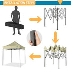 10x20 Pop Up Canopy Tent, Heavy Duty Canopy(Khaki White No Sidewalls), alternate view 4