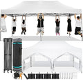 10x20 Pop Up Canopy Tent, Heavy Duty Canopy(White with 6 Sidewalls)