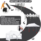 10x20 Pop Up Canopy Tent, Heavy Duty Canopy(White with 6 Sidewalls), alternate view 5