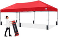 10x20 Pop Up Canopy Tent, Heavy Duty Weather Protection, Red in Red