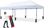 10x20 Pop Up Canopy Tent, Heavy Duty Weather Protection, White in White