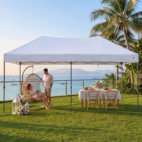 10x20 Pop Up Canopy Tent, Heavy Duty Weather Protection, White in White, alternate view 2