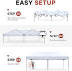 10x20 Pop Up Canopy Tent, Heavy Duty Weather Protection, White in White, alternate view 7