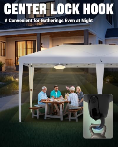 10x20 Pop Up Canopy Tent One Push Easy Setup Outdoor Party, White in White, alternate view 5