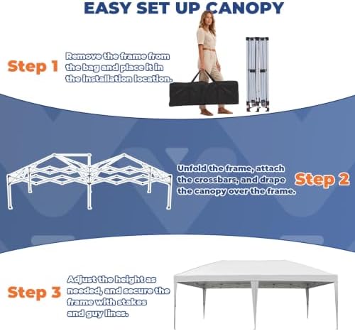 10x20 Pop up Canopy Tent Outdoor Gazebo Carpas para Fiestas White, alternate view 4