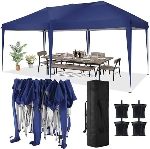 10x20 Pop Up Canopy Tent Party Tents for Parties Weddings Backyard Waterproof Outdoor Commercial Instant Canopy