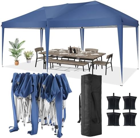 10x20 Pop Up Canopy Tent Party Tents for Parties Weddings Backyard Waterproof Outdoor Commercial Instant Canopy