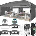 10x20 Pop up Canopy Tent with 4 Sidewalls Outdoor Canopy Tent for Party with Push Center Lock & Air Vent