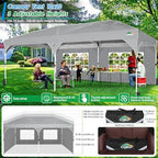 10x20 Pop up Canopy Tent with 4 Sidewalls Outdoor Canopy Tent for Party with Push Center Lock & Air Vent, alternate view 4