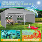 10x20 Pop up Canopy Tent with 4 Sidewalls Outdoor Canopy Tent for Party with Push Center Lock & Air Vent, alternate view 6