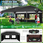 10x20 Pop up Canopy Tent with 4 Sidewalls Outdoor Canopy Tent for Party with Push Center Lock & Air Vent, alternate view 4