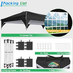 10x20 Pop up Canopy Tent with 4 Sidewalls Outdoor Canopy Tent for Party with Push Center Lock & Air Vent, alternate view 5