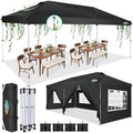 10x20 Pop Up Canopy Tent with 6 Removable Sidewalls, Waterproof & UV 50+ Easy Up Canopy, Commercial Gazebo with