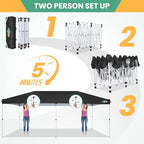 10x20 Pop Up Canopy Tent with 6 Removable Sidewalls, Waterproof & UV 50+ Easy Up Canopy, Commercial Gazebo with, alternate