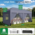 10x20 Pop up Canopy Tent with 6 Sidewalls, Outdoor Canopy with Windows & Roller Bag, Party Tent for Commercial, alternate