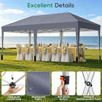 10x20 Pop up Canopy Tent with 6 Sidewalls, Outdoor Canopy with Windows & Roller Bag, Party Tent for Commercial, alternate