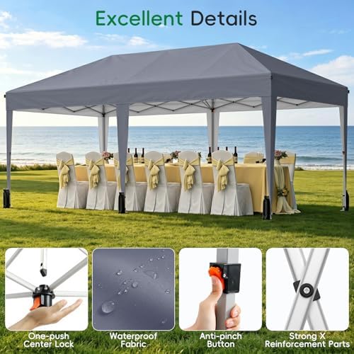 10x20 Pop up Canopy Tent with 6 Sidewalls, Outdoor Canopy with Windows & Roller Bag, Party Tent for Commercial, alternate