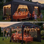 10x20 Pop up Canopy Tent with 6 Sidewalls, Outdoor Canopy with Windows & Roller Bag, Party Tent for Commercial, alternate