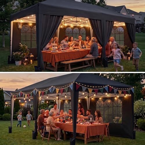 10x20 Pop up Canopy Tent with 6 Sidewalls, Outdoor Canopy with Windows & Roller Bag, Party Tent for Commercial, alternate