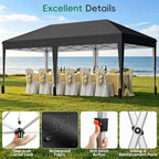 10x20 Pop up Canopy Tent with 6 Sidewalls, Outdoor Canopy with Windows & Roller Bag, Party Tent for Commercial, alternate