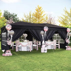 10x20 Pop Up Canopy Tent with 6 Sidewalls, Party Tent, Black in Black, alternate view 2