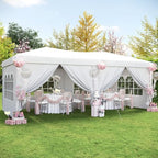 10x20 Pop Up Canopy Tent with 6 Sidewalls, Party Tent, White in White, alternate view 2