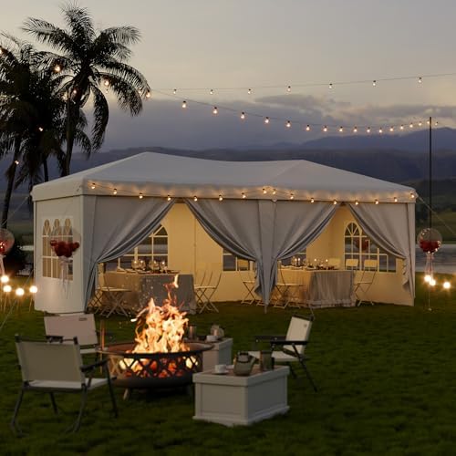 10x20 Pop Up Canopy Tent with 6 Sidewalls, Party Tent, White in White, alternate view 4