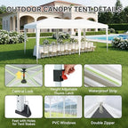 10x20 Pop Up Canopy Tent with 6 Sidewalls, Party Tent, White in White, alternate view 6