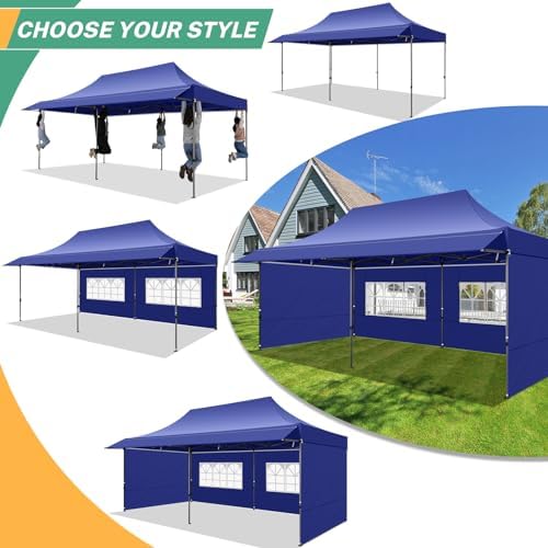 10x20 Pop Up Canopy Tent with Awning & Sidewalls, Heavy Duty Commercial 10X20 Canopy Tents Instant Waterproof, alternate view