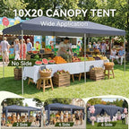 10x20 Pop Up Canopy Tent with LED Light, Party Tent, Navy Blue in Navy Blue, alternate view 6