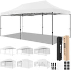 10x20 Pop Up Canopy Tent with Sidewalls Instant Outdoor Canopy, Waterproof & UV Protection, Easy Setup