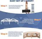 10x20 Pop up Canopy Tent with Sidewalls & Mesh Window Beige, alternate view 6