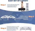 10x20 Pop up Canopy Tent with Sidewalls & Mesh Window White, alternate view 6