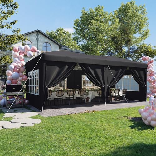 10x20 Pop Up Canopy Tent with Sidewalls, One-Push Instant Setup Waterproof Outdoor Canopy, 3 Adjustable Height, alternate
