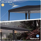 10x20 Pop Up Canopy Tent with Sidewalls, One-Push Instant Setup Waterproof Outdoor Canopy, 3 Adjustable Height, alternate