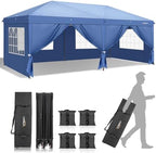 10x20 Pop Up Canopy Tent with Sidewalls, Outdoor Gazebo Canopy Tent, Patio Event Tents Outdoor Event Shelter for