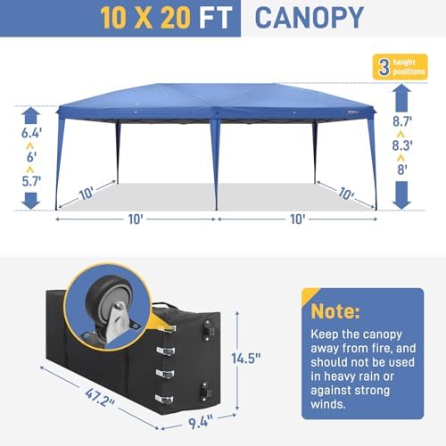 10x20 Pop Up Canopy Tent with Sidewalls, Outdoor Gazebo Canopy Tent, Patio Event Tents Outdoor Event Shelter for, alternate