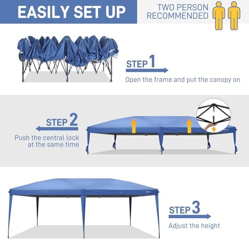 10x20 Pop Up Canopy Tent with Sidewalls, Outdoor Gazebo Canopy Tent, Patio Event Tents Outdoor Event Shelter for, alternate