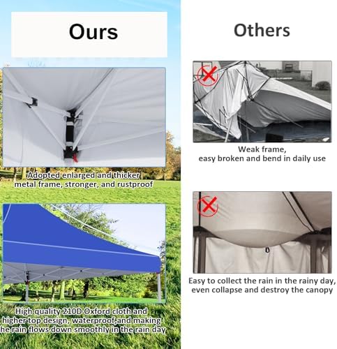 10x20 Pop Up Canopy Tent with Sidewalls, Waterproof Commercial Outdoor Instant Gazebo UV Protection 50+ Event, alternate view