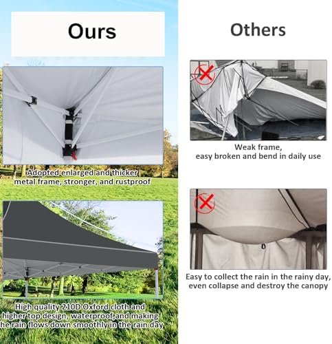 10x20 Pop Up Canopy Tent with Sidewalls, Waterproof Commercial Outdoor Instant Gazebo UV Protection 50+ Event, alternate view
