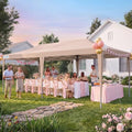 10x20 Pop Up Canopy Tent Without Sidewalls, Outdoor Party Tent in Beige