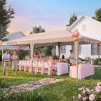 10x20 Pop Up Canopy Tent Without Sidewalls, Outdoor Party Tent in Beige