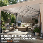 10x20 Pop Up Canopy Tent Without Sidewalls, Outdoor Party Tent in Beige, alternate view 2