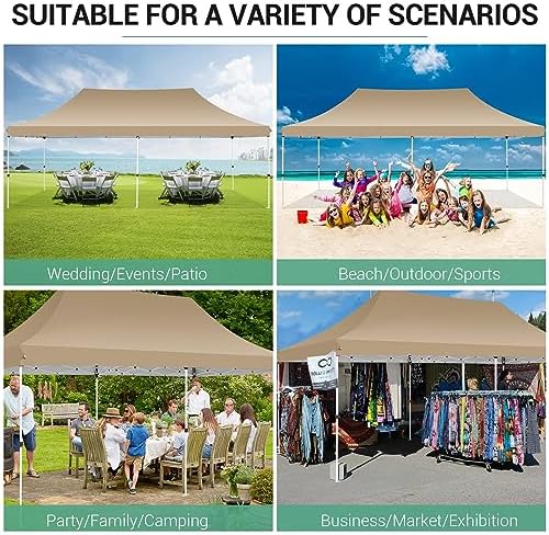 10x20 Pop up Canopy with 4 Removable Sidewalls, Outdoor Tents for Parties, Waterproof & UV50+, with Extra 4, alternate view 2