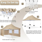 10x20 Pop up Canopy with 4 Removable Sidewalls, Outdoor Tents for Parties, Waterproof & UV50+, with Extra 4, alternate view 5