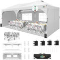 10x20 Pop Up Canopy with 4 Sidewalls, 1-Person Setup, Waterproof